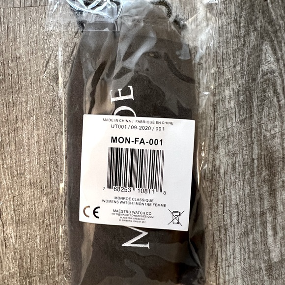 NIB - Monroe Solerose Charcoal Leather Watch - Picture 10 of 13